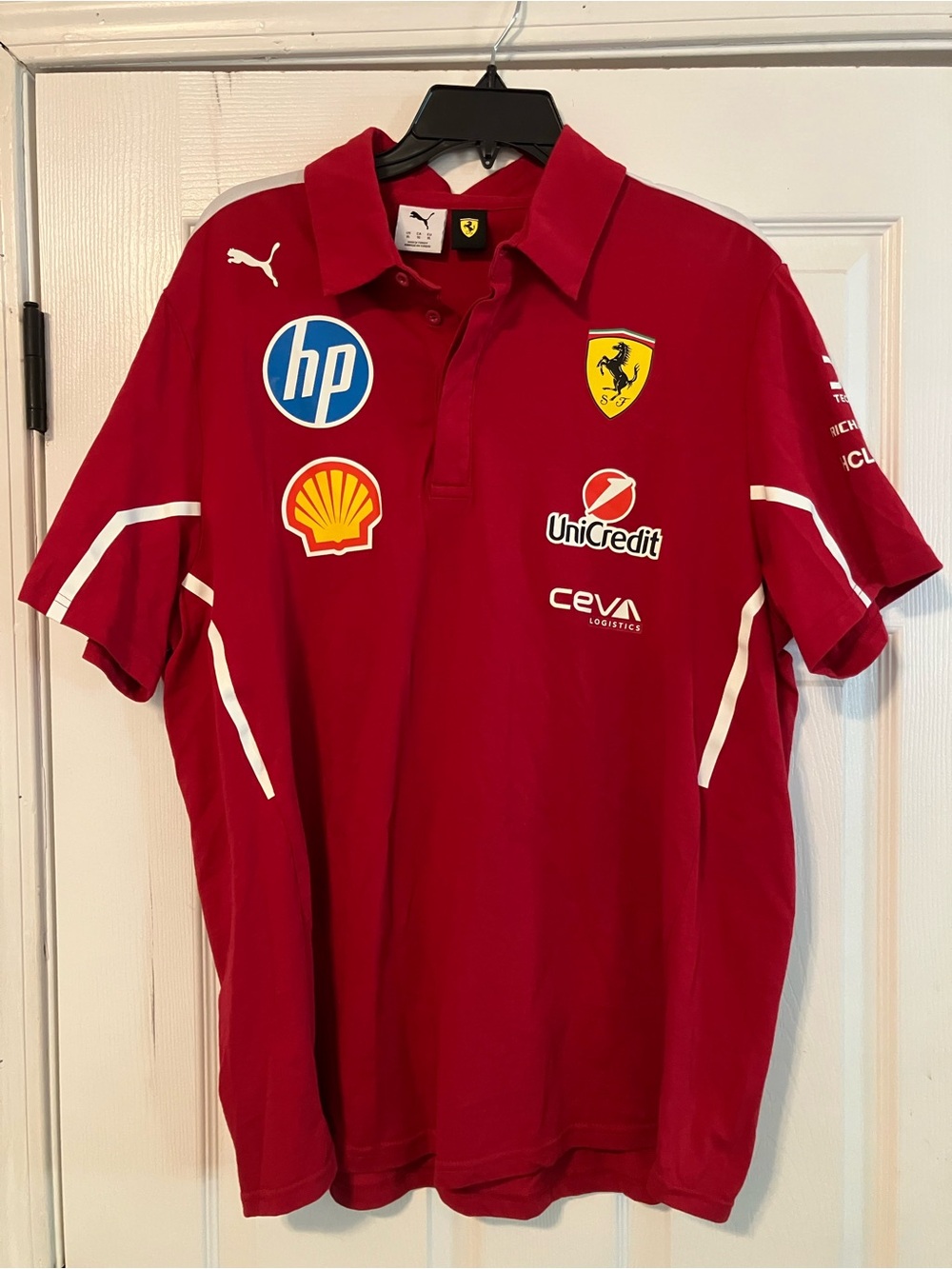PUMA Scuderia Ferrari Team Pro Polo Red Shirt Mens Size XL